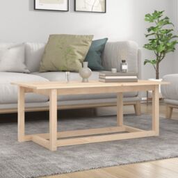 Berkfield Home Coffee Table 110x55x45 cm Solid Wood Pine in Brown - Size: 110 x 55 x 45 cm - thumbnail 1