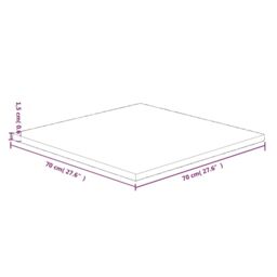 Berkfield Home Square Table Top 70x70x1.5 cm Untreated Solid Wood Oak in Brown - thumbnail 4