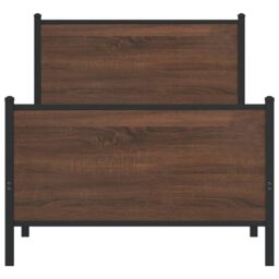 Berkfield Home Metal Bed Frame without Mattress Brown Oak 80x200 cm - thumbnail 5