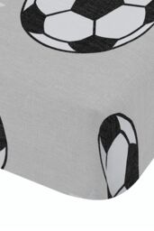 Catherine Lansfield 'Brushed Cotton Football Stars' Fitted Sheet in Grey - Size: Single - thumbnail 3