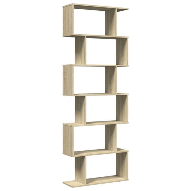 Berkfield Home Room Divider Bookcase 6-Tier Sonoma Oak 70x24x193 cm Engineered Wood in Light Tan - Size: 70 x 24 x 193 cm - image 1