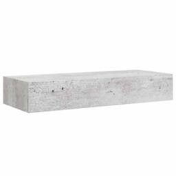 Berkfield Home Wall Drawer Shelves 2 pcs Concrete Grey 60x23.5x10cm MDF - Size: 60x23.5x10 cm - thumbnail 6
