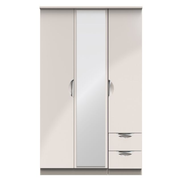 Ready Assembled 2 U Holborn Triple Mirror + Drawer Wardrobe (Ready Assembled) in Taupe - image 1