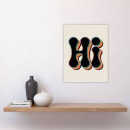 "Artery8 Hi Midcentury Modern Rainbow Font Typography Wall Art Print - Size: W12"" x H16""" - thumbnail 4