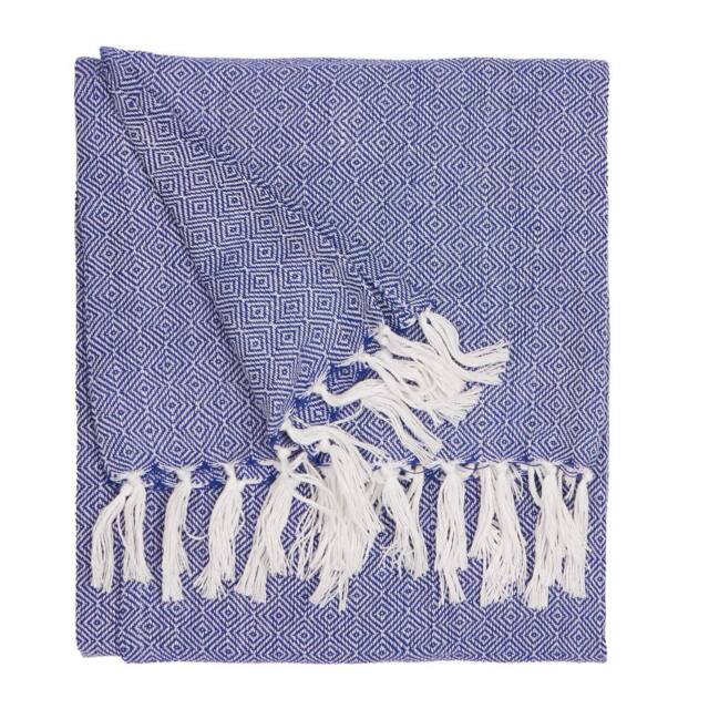 Furn Dessa Woven Indoor/Outdoor Throw in Cobalt - Size: 130 cm x 180 cm - image 1
