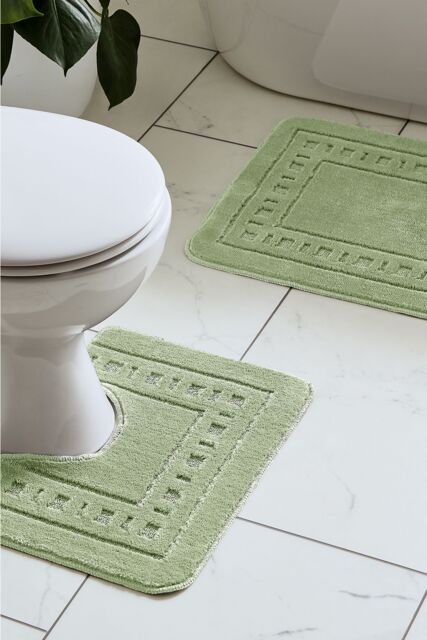 Catherine Lansfield 'Armoni' Bath Mat & Ped Set in Green - image 1