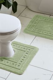 Catherine Lansfield 'Armoni' Bath Mat & Ped Set in Green