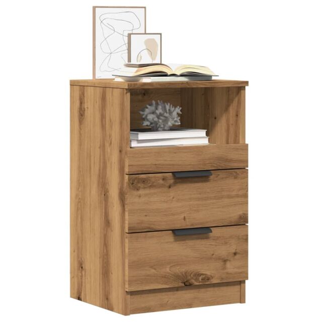 Berkfield Home Bedside Cabinet Artisan Oak 40x36x65 cm Engineered Wood in Brown - Size: 40 x 36 x 65 cm - image 1
