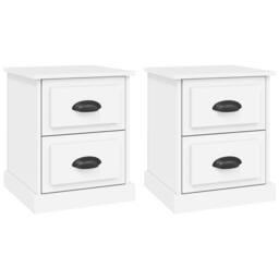 Berkfield Home Durable Bedside Cabinets 2 pcs White 39x39x47.5 cm Engineered Wood - thumbnail 3