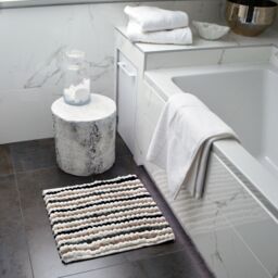 Allure Bath Fashions Striped Chunky Bobble Shower Mat in Grey - thumbnail 3