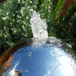 Primrose Polished Stainless Steel Sphere Water Feature Cascade Garden LEDs 40cm in Metallic Silver - thumbnail 6