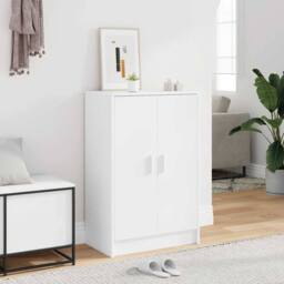 Berkfield Home Shoe Cabinet White 60x35x92 cm Engineered Wood - Size: 60 x 35 x 92 cm - thumbnail 2