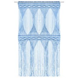Berkfield Home Macrame Curtain Blue 140x240 cm Cotton - thumbnail 2