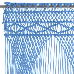 Berkfield Home Macrame Curtain Blue 140x240 cm Cotton - thumbnail 3