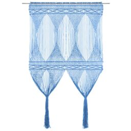 Berkfield Home Macrame Curtain Blue 140x240 cm Cotton