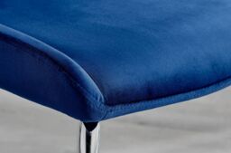 FurnitureboxUK Novara Round Glass Dining Table & 4 Nora Silver Leg Chairs in Blue - thumbnail 4
