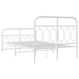 Berkfield Home Metal Bed Frame without Mattress with Footboard White 120x200cm - Size: Small Double - thumbnail 6