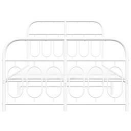 Berkfield Home Metal Bed Frame without Mattress with Footboard White 120x200cm - Size: Small Double - thumbnail 4