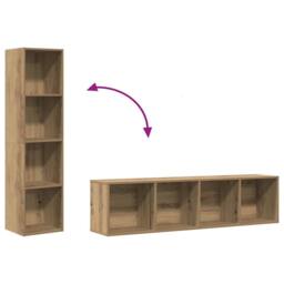 Berkfield Home Classic Book Cabinet/TV Cabinet Artisan Oak 36x30x143cm Engineere in Brown - Size: 36 x 30 x 143 cm - thumbnail 8