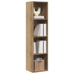 Berkfield Home Classic Book Cabinet/TV Cabinet Artisan Oak 36x30x143cm Engineere in Brown - Size: 36 x 30 x 143 cm - thumbnail 4