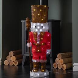 Samuel Alexander 65cm Acrylic Christmas Nutcracker Decoration with 80 White LEDs - thumbnail 2