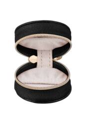 SHEONLY Women's Mini Portable PU Leather Travel Jewellery Box in Black