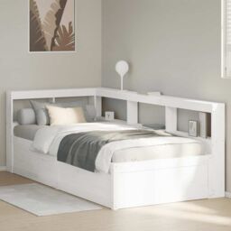 Berkfield Home Bookcase Bed without Mattress White 90x190cm Solid Wood Pine - Size: 90x190 cm - thumbnail 4