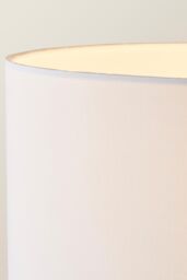 ValueLights Christina Fabric Drum Shade Gold Palm Leaf Detail Single Stem Floor Lamp in White - thumbnail 4