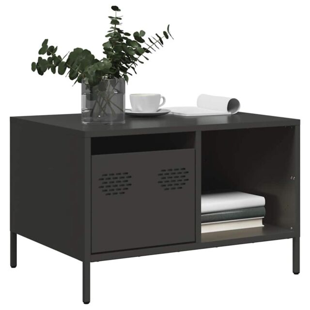 Berkfield Home Coffee Table Black 68.5x50x43.5 cm Cold-rolled Steel - image 1