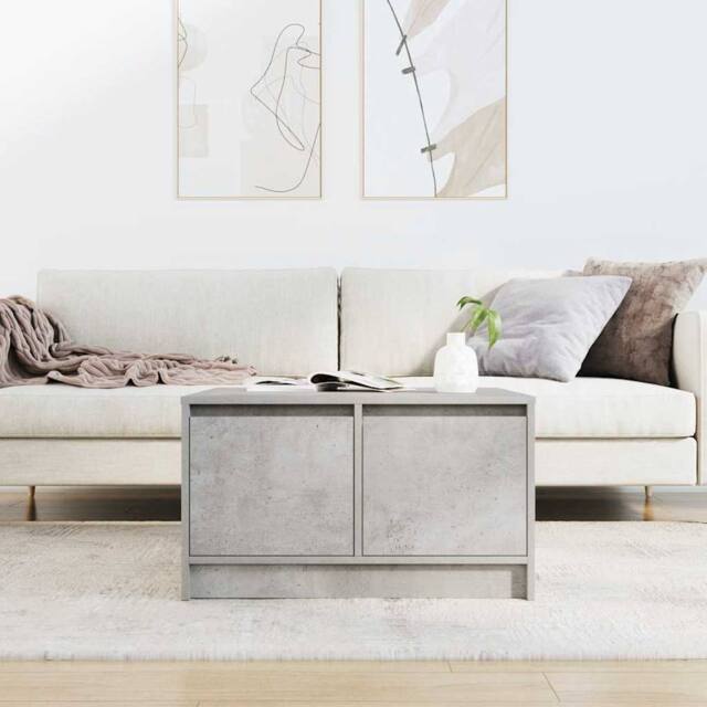 Berkfield Home Decorative Coffee Table with Drawers Concrete Grey 70.5x70x40 cm - image 1