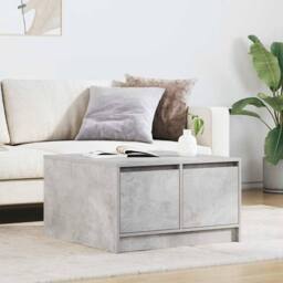 Berkfield Home Decorative Coffee Table with Drawers Concrete Grey 70.5x70x40 cm - thumbnail 2