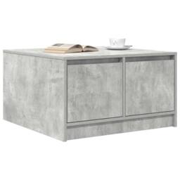 Berkfield Home Decorative Coffee Table with Drawers Concrete Grey 70.5x70x40 cm - thumbnail 4