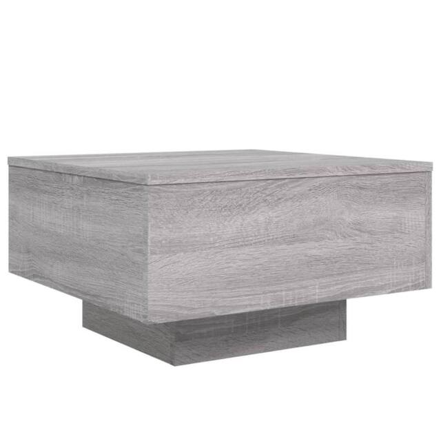 Berkfield Home Modern Coffee Table with LED Lights Grey Sonoma 55x55x31 cm - Size: 55 x 55 x 31 cm - image 1
