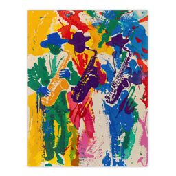 "Artery8 Saxophone Players Jazz Music Fest Abstract Wall Art Print - Size: W18"" x H24""" - thumbnail 1