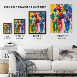 "Artery8 Saxophone Players Jazz Music Fest Abstract Wall Art Print - Size: W18"" x H24""" - thumbnail 3
