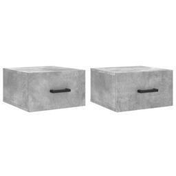 Berkfield Home Wall-mounted Bedside Cabinets 2 pcs Concrete Grey 35x35x20 cm - Size: 35 x 35 x 20 cm - thumbnail 2