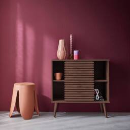 sweeek 80cm scandi-style sideboard, wood effect & sliding door in Dark Brown - thumbnail 4