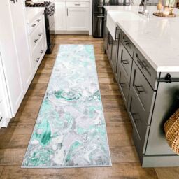 Desire Rugs Solarius Modern Abstract Area Rug - Stylish Abstract Patterns for Trendy Homes in Aqua - Size: 160 cm x 230 cm - thumbnail 4