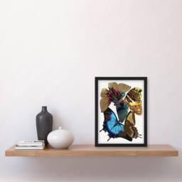 Artery8 Colourful Vintage Butterflies Vintage Framed Wall Art Print Eugene Seguy - Size: A4 - thumbnail 4