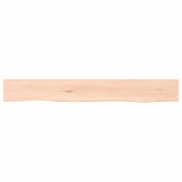Berkfield Home Wall Shelf 80x10x6 cm Untreated Solid Wood Oak in Brown - Size: 80 x 10 x 6 cm - thumbnail 2