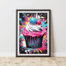 60 SECOND MAKEOVER Cupcake Pop Art Prints For Walls Urban Street Art Aesthetic Posters - Size: A4 - thumbnail 1