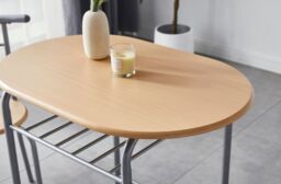 MCC Direct Breakfast Bar Table with 2 chairs Barley in Natural - thumbnail 3