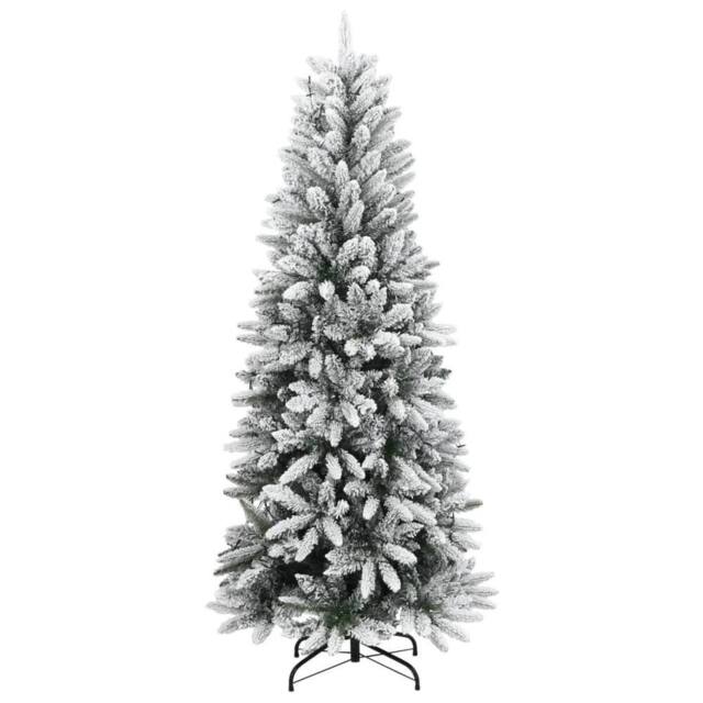 Berkfield Home Realistic Artificial Christmas Tree 300 LEDs & Flocked Snow 180 cm in Green - image 1
