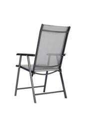 Garden Sanctuary 6-Seater Outdoor Garden Metallic Dining Table Set in Black - thumbnail 5