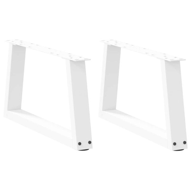 Berkfield Home Dining Table Legs V-Shape 2 pcs White 70x(30-31.3) cm Steel - image 1