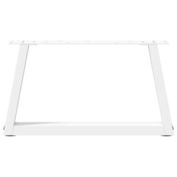Berkfield Home Dining Table Legs V-Shape 2 pcs White 70x(30-31.3) cm Steel - thumbnail 5
