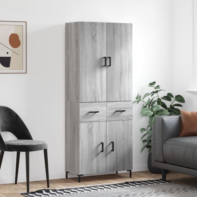 Berkfield Home Highboard Grey Sonoma 69.5x34x180 cm Engineered Wood - image 1