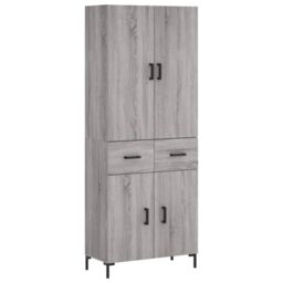 Berkfield Home Highboard Grey Sonoma 69.5x34x180 cm Engineered Wood - thumbnail 2