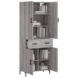 Berkfield Home Highboard Grey Sonoma 69.5x34x180 cm Engineered Wood - thumbnail 3