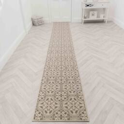 runrug Hallway Carpet Runner Rug - Soft & Comfy, 9mm - 'Mosaic' in Light Beige - Size: 60 cm x 180 cm - thumbnail 5